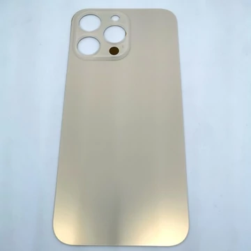 Iphone 14 Pro Max akkufedél hátlap + ragasztó - Arany nagy lyukú - A+