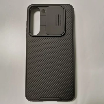 Samsung S23 Plus fekete szilikon , kamera takarós tok