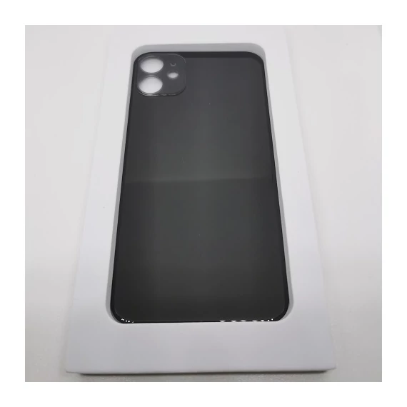 Iphone 11 fekete Prémium akkufedél+ragasztó -nagy lyukú-