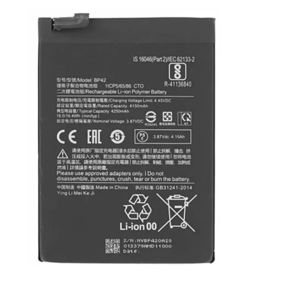 Xiaomi BP42 (Mi 11 Lite 5G) kompatibilis akkumulátor 4250mAh Li-ion, OEM jellegű