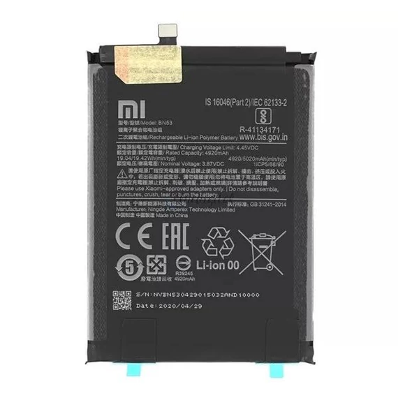 Xiaomi Redmi Note 9 Pro / Note 9 Pro Max / Note 10 Pro GYÁRI akkumulátor - BN53 -