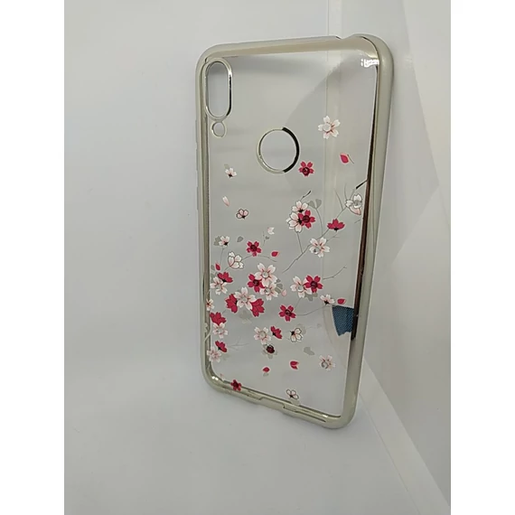 Huawei Y7 2019/Prime virág mintás (kövekkel) szilikon tok