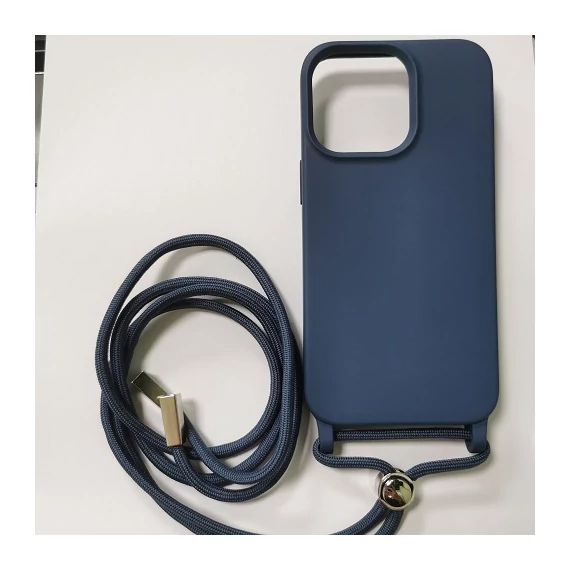 Iphone 13 Pro szilikon tok kék pántos