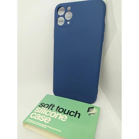 Soft Touch Silicone Case Slim kék Apple iPhone 11 Pro Max készülékhez