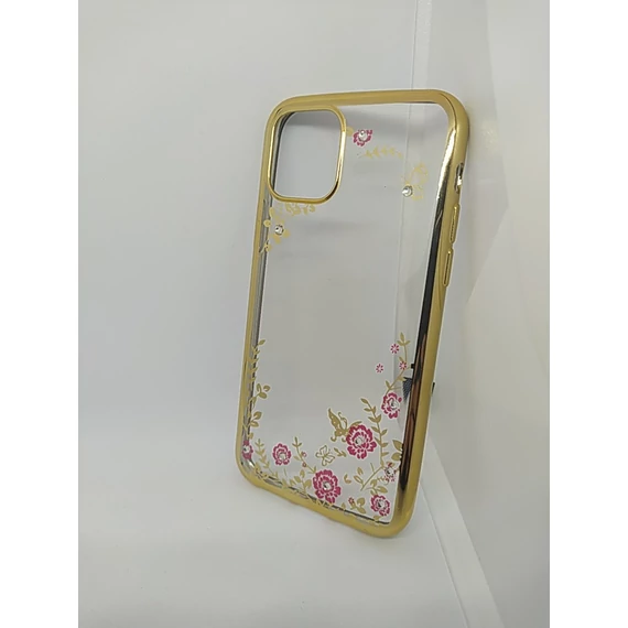 Iphone 11 Pro virág mintás szilikon köves tok