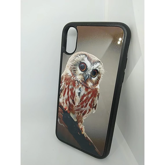 Iphone X-XS bagoly mintás kemény szilikon tok