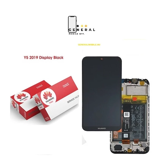 Huawei Y5 2019 fekete gyári kijelző -Service Pack- +AKKUMULÁTOR