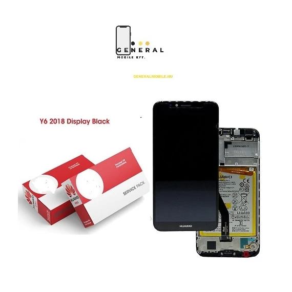 Huawei Y6 2018 gyári kijelző -Fekete-