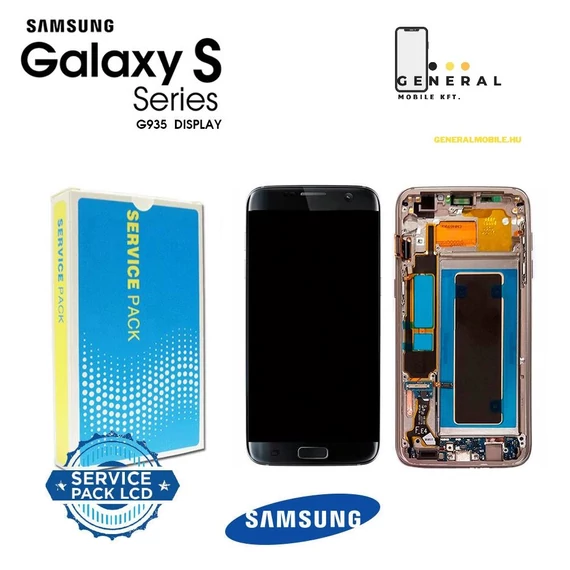 SM-G935 (S7 EDGE 2016) fekete gyári kijelző+Akkumulátor