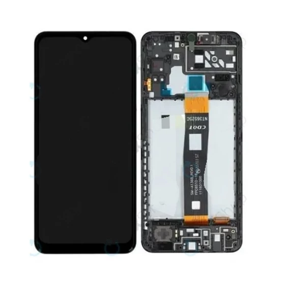 Samsung Galaxy A04S A047F - LCD Kijelző + Érintőüveg + Keret (Black) - GYÁRI -