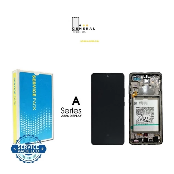Samsung Galaxy SM-A526 / A525 (A52 5G / 4G 21 ) gyári kijelző-FEHÉR-akkumulátor nélkül 
