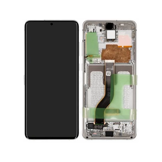 Samsung Galaxy S20 plus G985/986  gyári kijelző + kamera -Fehér-