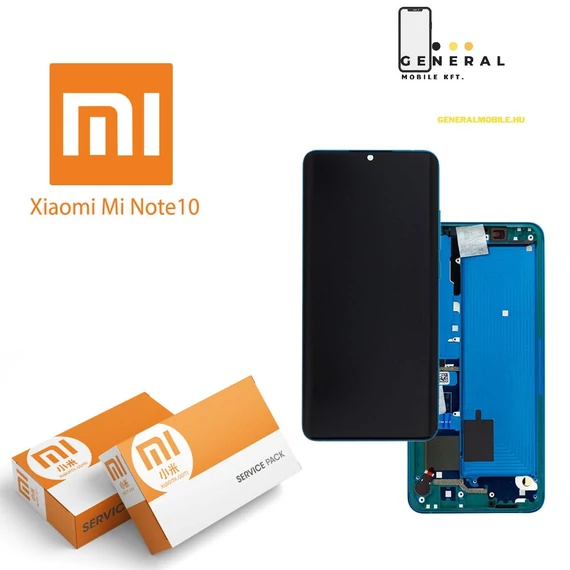 Xiaomi Mi Note 10 / Note 10 Pro (2019) KÉK KERETES gyári kijelző