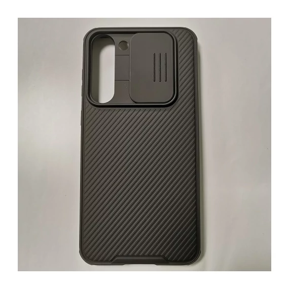 Samsung S23 Plus fekete szilikon , kamera takarós tok
