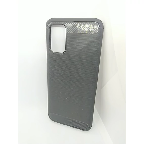 Samsung A02s 025F (közepesen ütésálló, szálcsiszolt-karbon minta) szilikon tok