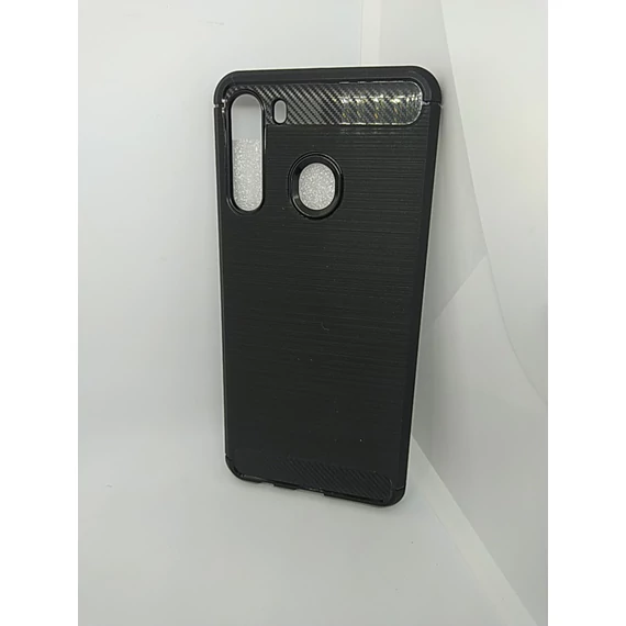 Samsung A21 (közepesen ütésálló ,szálcsiszolt,karbon minta ) szilikon tok