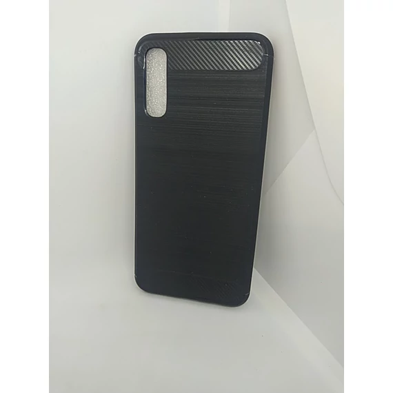 Samsung A50 szálcsiszolt szilikon tok (karbon minta)