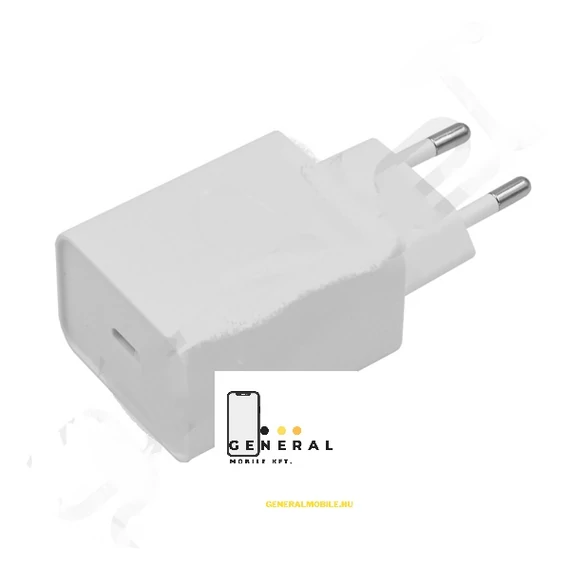 Hálózati töltő Type-C aljzat (20W, gyorstöltés támogatás, MU7V2ZM/A utódja, MHJE3ZM/A kompatibilis) FEHÉR